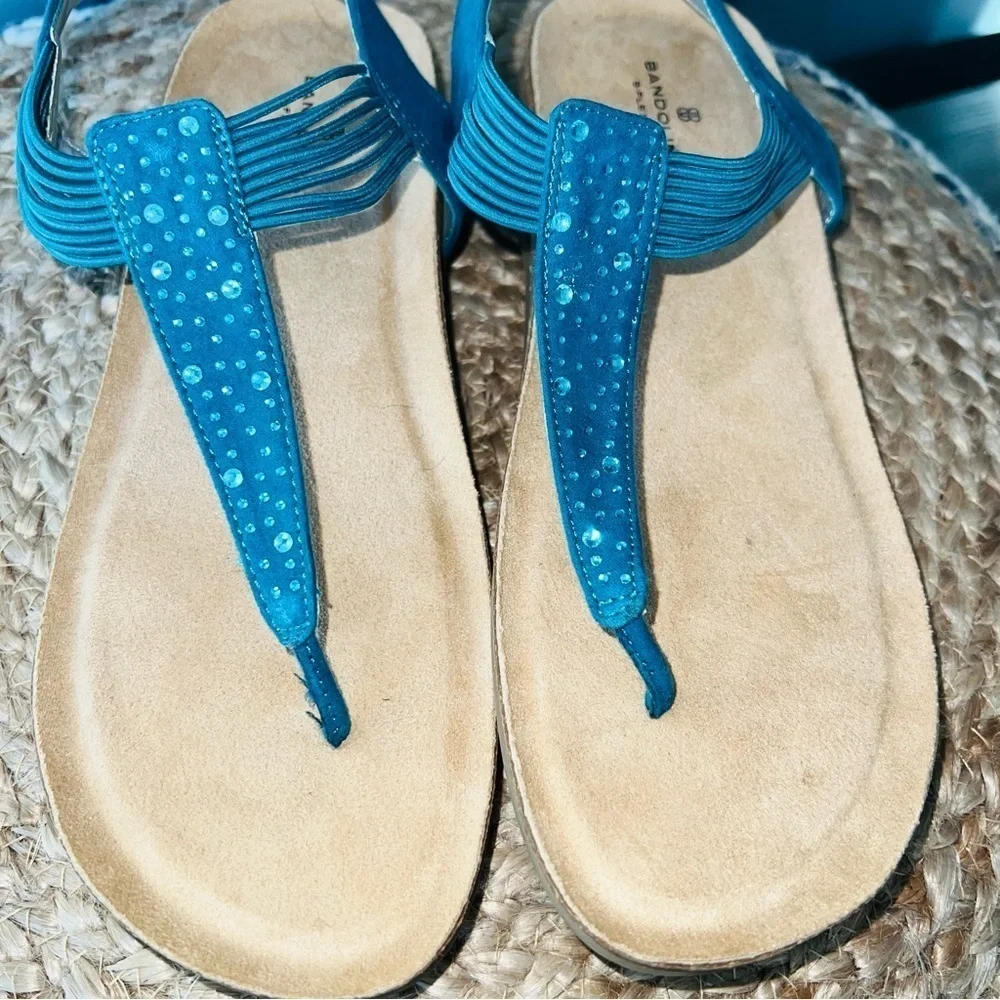 Bandolino Blue Rhinestone Thong Sandal